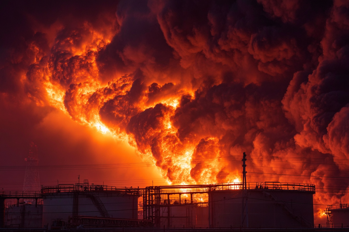 В Эмиратах пожар на крупнейшем нефтехранилище