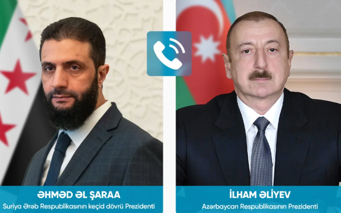 Suriya Prezidenti Əhməd əş-Şaraa İlham Əliyevə zəng edib