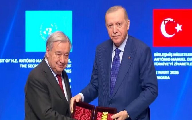 Эрдоган наградил Гутерриша «Международной премией мира имени Ататюрка»