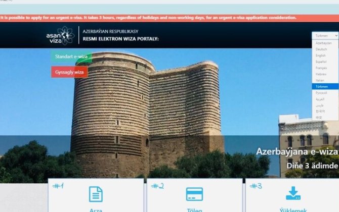 “ASAN Viza” portalının türkmən dilində versiyası istifadəyə verilib