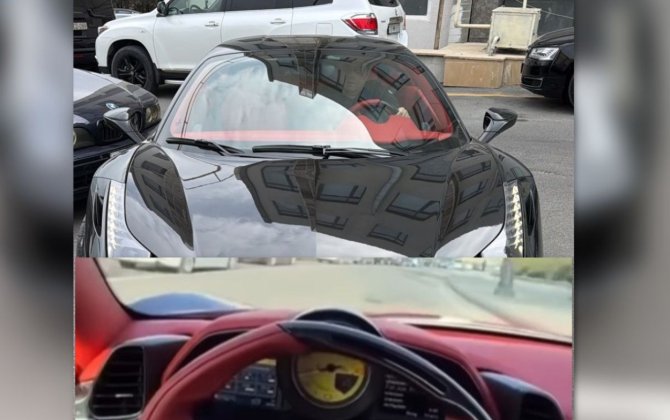 Avtobus zolağında hərəkət edən “Ferrari” saxlanıldı