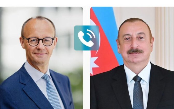 İlham Əliyev Almaniya Kansleri ilə Yaxın Şərqi müzakirə etdi