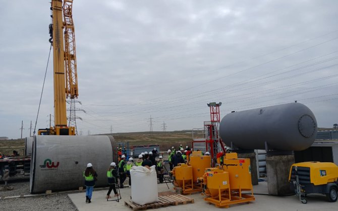 Müşfiqabad hövzəsində kanalizasiya kollektorları və tullantı sutəmizləyici qurğu tikilir – FOTO/VİDEO
