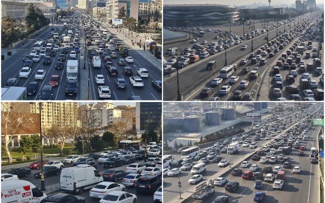 Bakıda sıxlıq olan yollar açıqlanıb