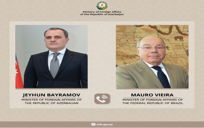 Braziliyanın xarici işlər naziri Ceyhun Bayramova zəng edib