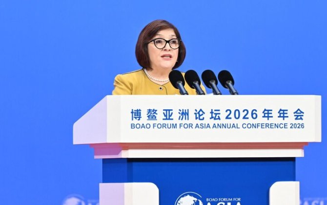 Sahibə Qafarova Boao Forumunda Azərbaycanın qlobal təşəbbüslərindən danışıb