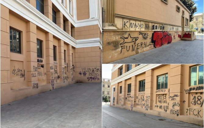 Nizami Kino Mərkəzinin divarlarına qraffiti çəkən şəxslərin kimliyi məlum olub