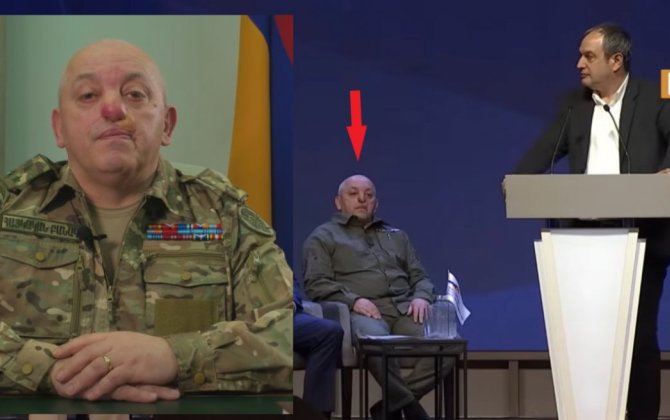 Ağdərədə sərxoş olub panika yaradan erməni hərbçi Samvel Karapetyanın partiyasının rəmzinə çevrildi...-FOTO