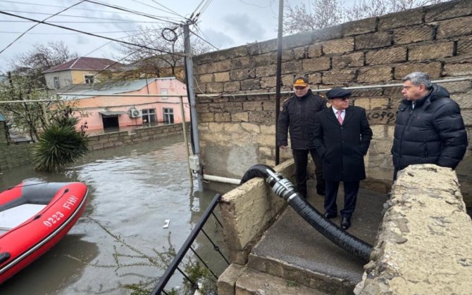 Kəmaləddin Heydərov Keşlədə suyun təsirinə məruz qalmış əraziyə gedib - FOTO/VİDEO