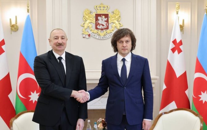 İlham Əliyevin İrakli Kobaxidze ilə təkbətək görüşü oldu - FOTO