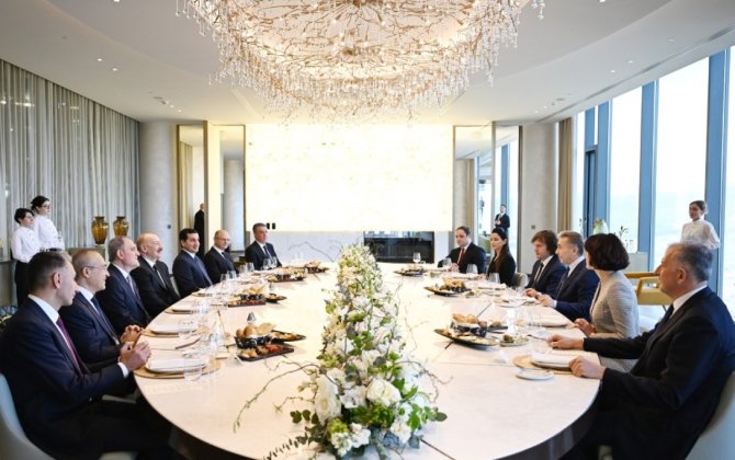 Gürcüstanda Azərbaycan Prezidentinin şərəfinə lanç verilib - FOTO