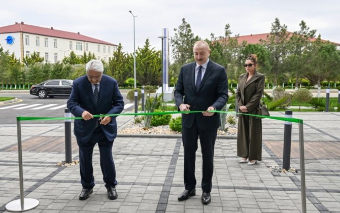 Prezident Milli Aviasiya Akademiyasında Beynəlxalq Təlim Mərkəzinin açılışında iştirak edib - FOTO