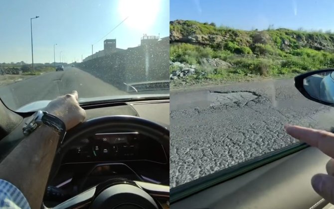 Bakıda 1,5 kilometrlik yolda 25 çala yarandı - VİDEO