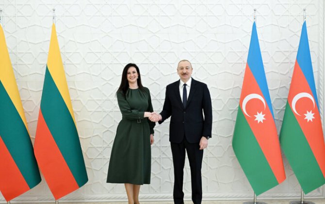 Azərbaycan Prezidenti Litvanın baş nazirini qəbul etdi - FOTO
