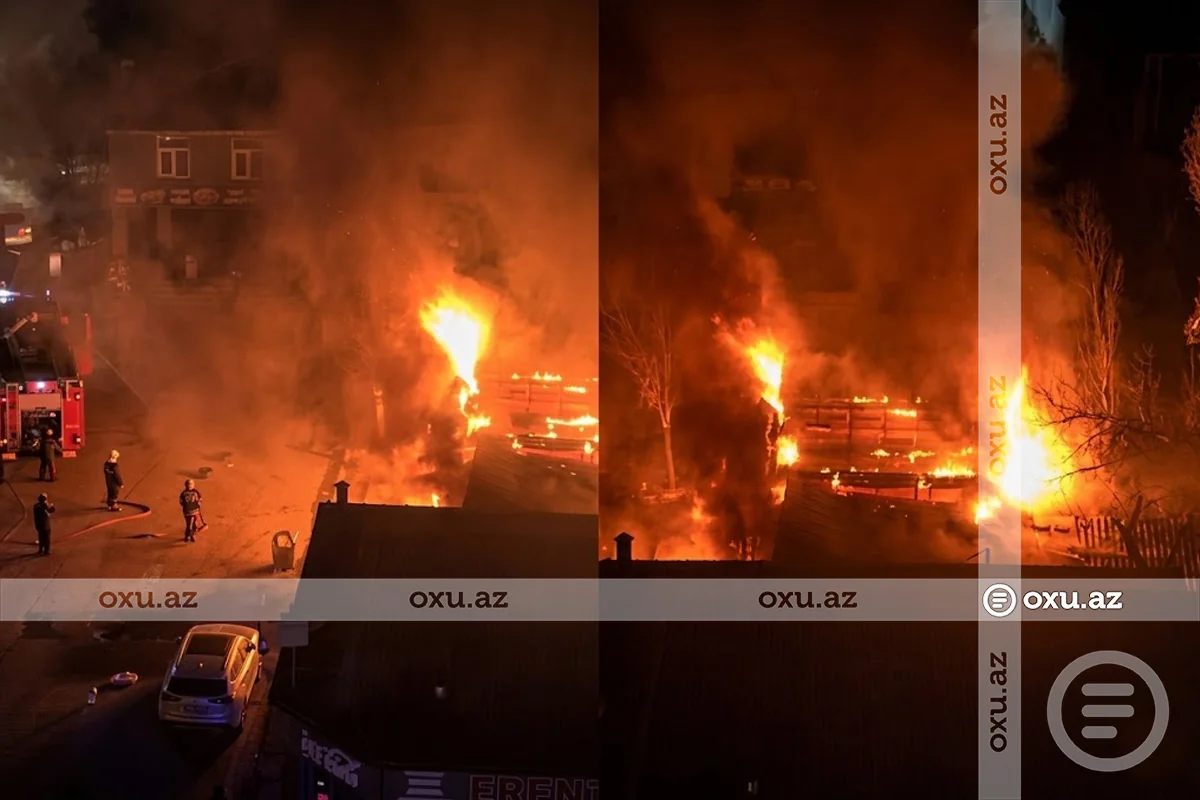 В Баку в шиномонтажной мастерской произошел пожар - ВИДЕО