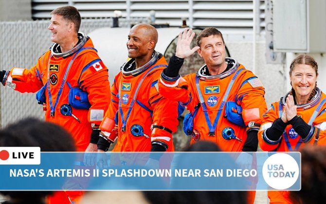 Ay orbitindən geri dönən ABŞ astronavtları uğurla eniş etdi...-FOTO+VİDEO