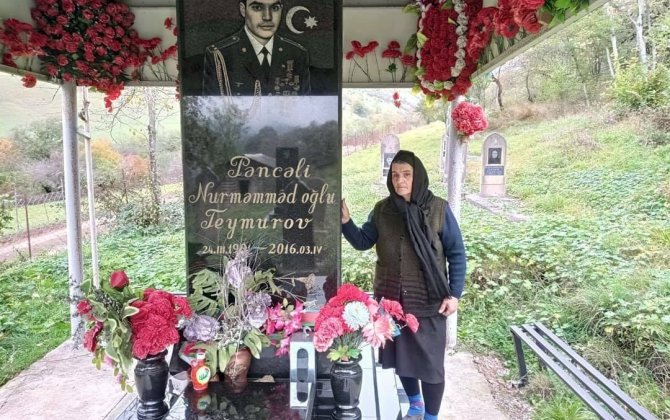 Milli Qəhrəman Pəncəli Teymurovun məzarı 100 metrlik bayraqla ziyarət edildi - FOTOLAR