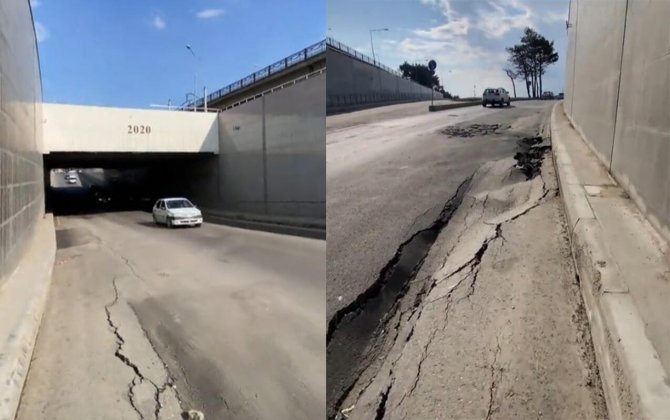 Асфальт в тоннеле провалился после дождей-ВИДЕО