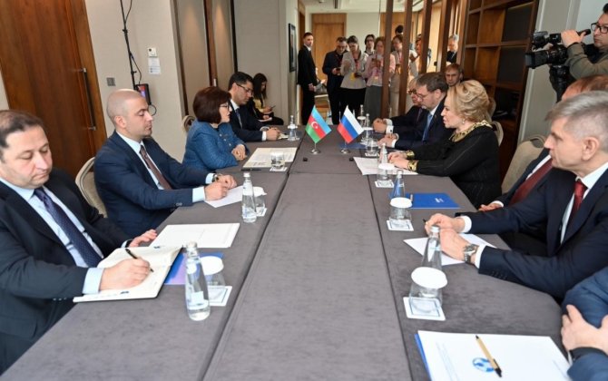 Sahibə Qafarova Matviyenko ilə Azərbaycan-Rusiya əlaqələrinin möhkəmləndirilməsini müzakirə edib