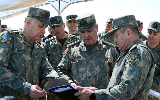 Zakir Həsənov azad edilmiş ərazilərdə yeni hərbi obyektlərlə tanış oldu - FOTO