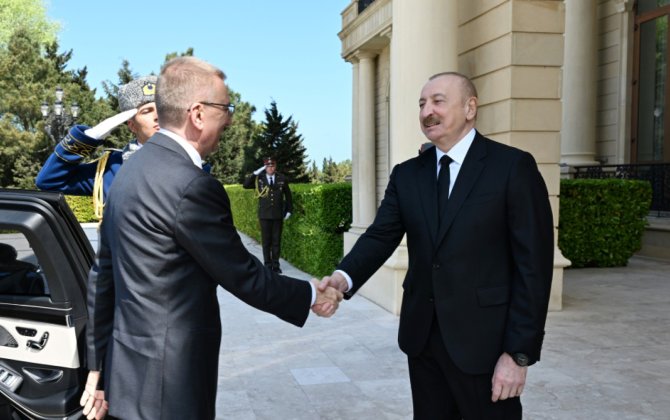 Latviya Prezidentinin rəsmi qarşılanma mərasimi oldu - FOTO