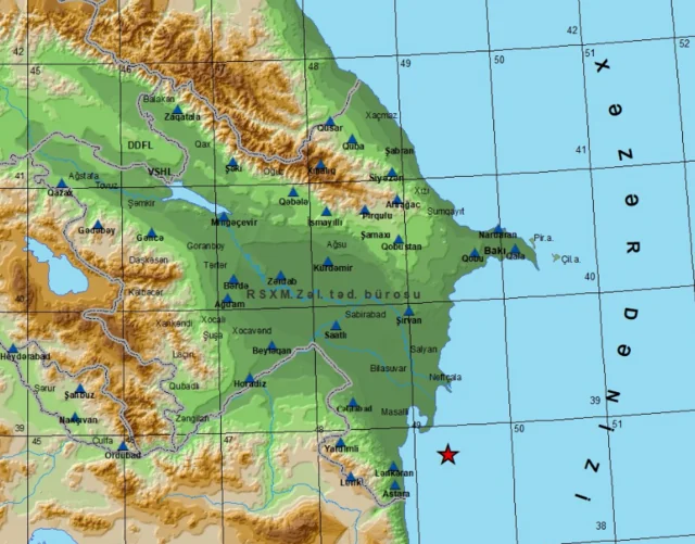 Xəzər dənizində zəlzələ oldu