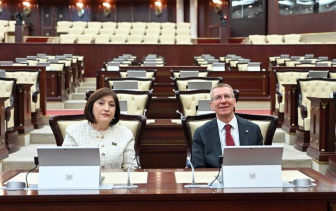 Latviya Prezidenti Milli Məclisin sədri ilə görüşdə Azərbaycanı strateji tərəfdaş kimi səciyyələndirib