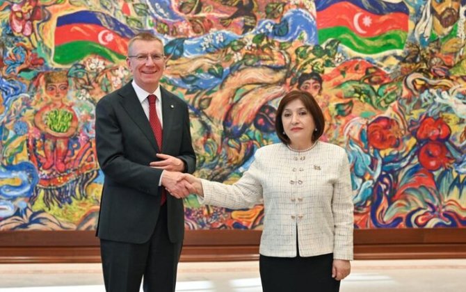 Сахиба Гафарова и Эдгарс Ринкевичс обсудили развитие межпарламентских связей-ФОТО