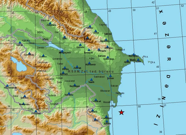 Xəzərdə yenidən zəlzələ oldu