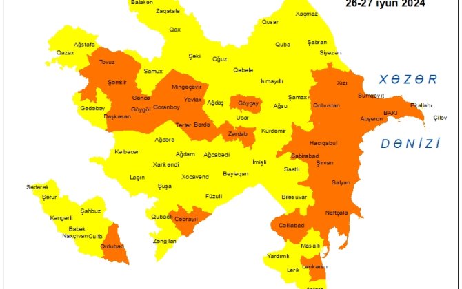 Hava ilə bağlı sarı və narıncı XƏBƏRDARLIQ