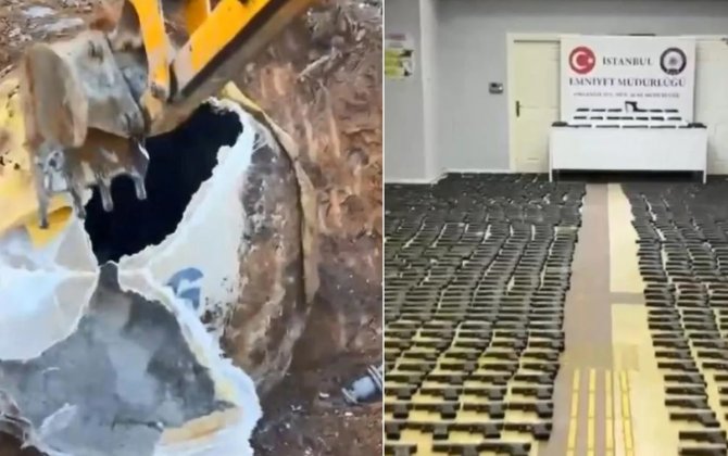 İstanbulda şübhə doğuran yeraltı su anbarı: Polis 3 mindən çox silah hissəsini ələ keçirdi