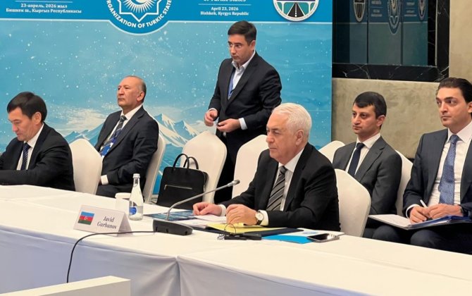 Cavid Qurbanov Bişkekdə Beynəlxalq Nəqliyyat Forumunda iştirak etdi - FOTOLAR
