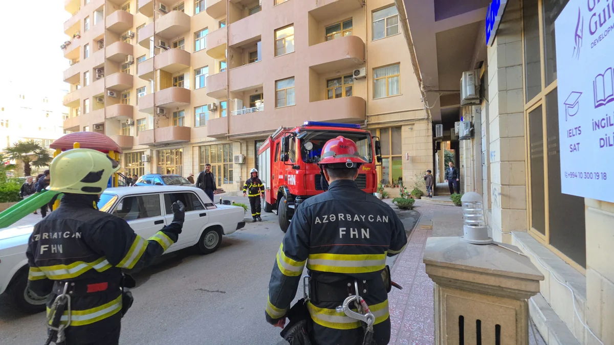 FHN Bakıda təlim keçirdi: Yanğın avtomobilləri binaya yaxınlaşa bilmədi - FOTO/VİDEO