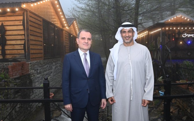 Ceyhun Bayramov BƏƏ dövlət naziri ilə görüşüb - FOTO