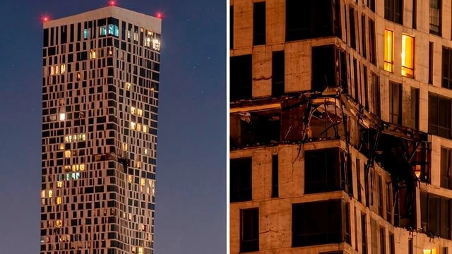 Украинский дрон влетел в многоэтажку в Москве-ВИДЕО