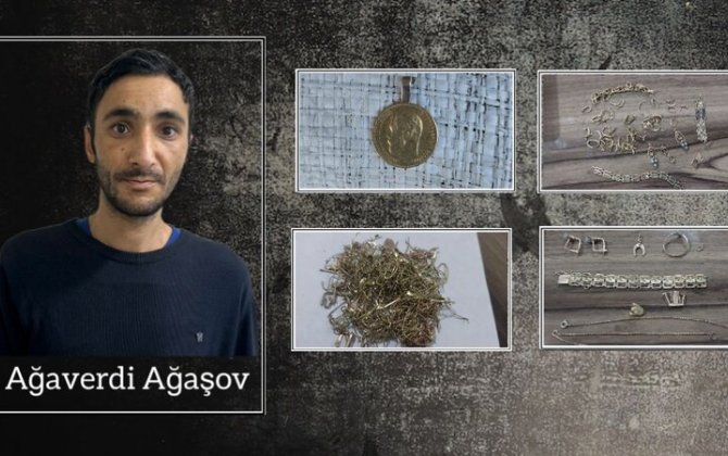Neftçalada qohumunun mağazasından qızıl oğurlayan şəxs saxlanıldı