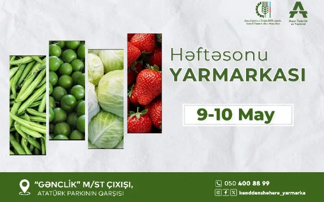 “Kənddən Şəhərə” həftəsonu yarmarkası təşkil olunacaq