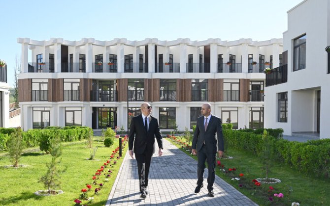 İlham Əliyev Zəngilanda inşa olunmuş ilk yaşayış kompleksinin açılışında iştirak etdi - FOTOLAR