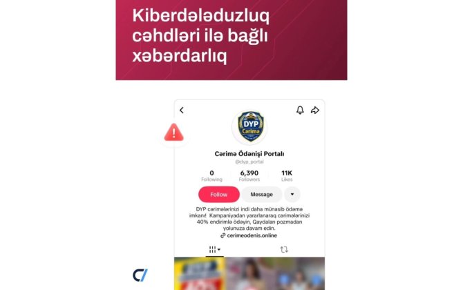 ETX kiberdələduzluq cəhdləri ilə bağlı vətəndaşlara xəbərdarlıq edib - FOTO