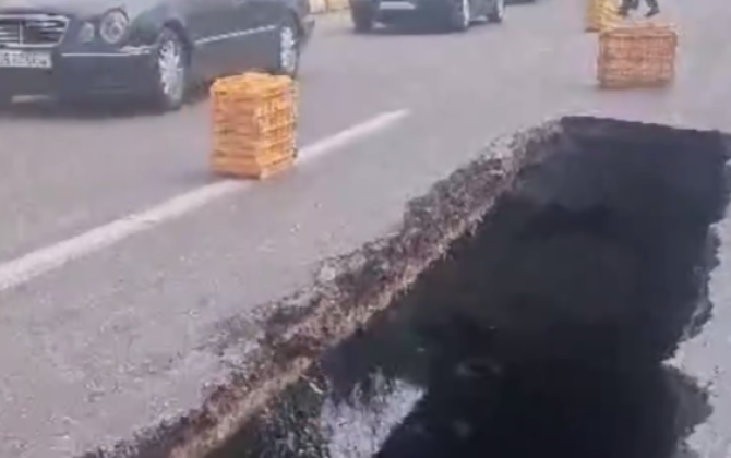 На трассе Баку-Алят просел мост