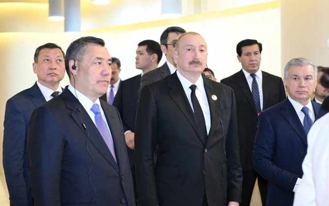 Видеокадры визита Ильхама Алиева в Казахстан