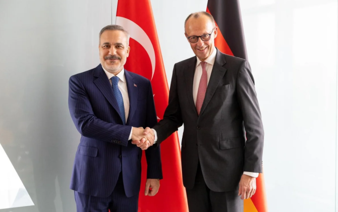 Hakan Fidan Almaniya Kansleri Fridrix Merts ilə görüşüb - FOTO