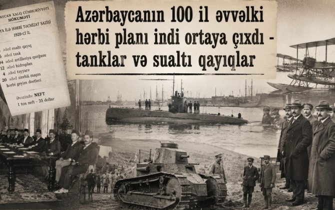 Azərbaycanın 100 il əvvəlki hərbi planı indi ortaya çıxdı – tanklar və sualtı qayıqlar