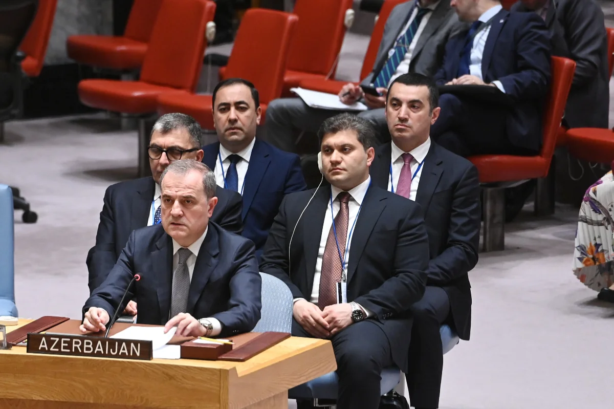 Ceyhun Bayramov BMT Təhlükəsizlik Şurasının açıq müzakirəsində çıxış edib - FOTO