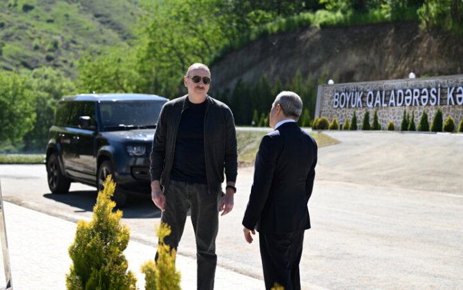Президент Ильхам Алиев ознакомился с работами в селе Бёюк Галадереси Шушинского района, встретился с жителями-ФОТО