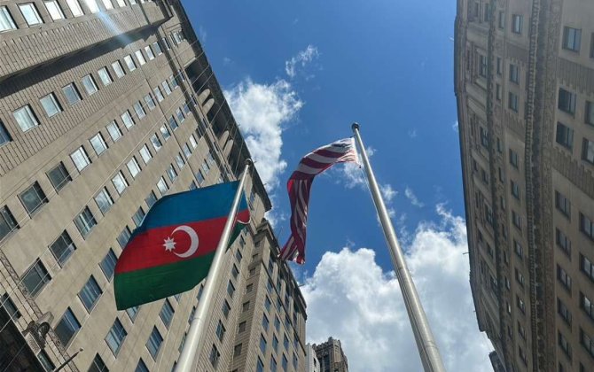 Nyu-Yorkda Azərbaycan bayrağı ucaldılıb - FOTO