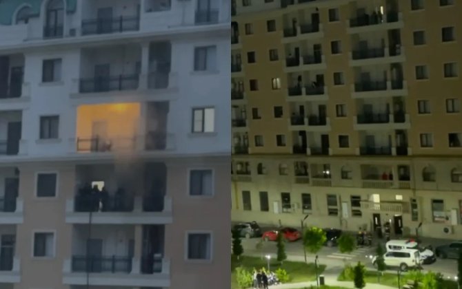 Sumqayıtda çoxmərtəbəli yaşayış binasında yanğın oldu