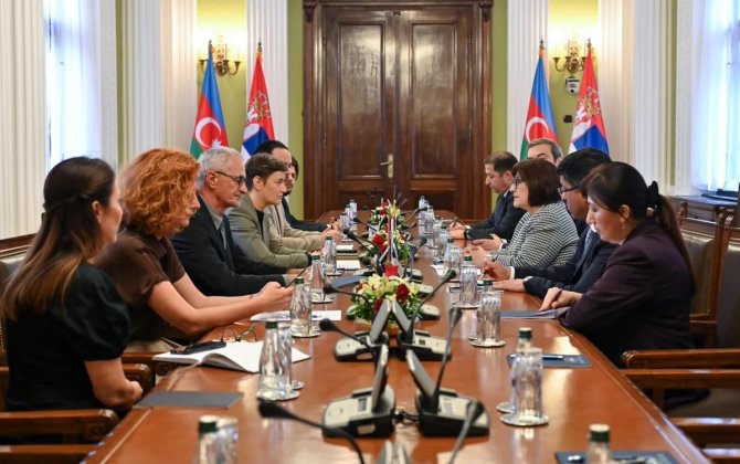 Azərbaycan və Serbiya parlamentlərinin sədrləri ikitərəfli əməkdaşlığı müzakirə edib - FOTO