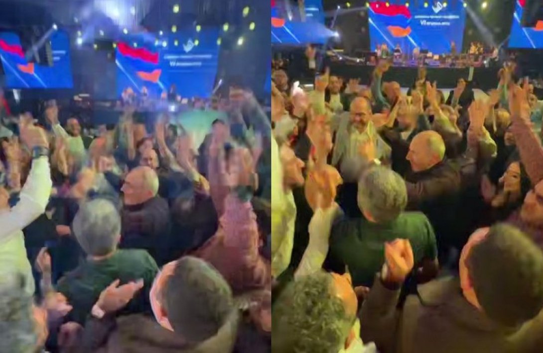 Paşinyan komanda yoldaşlarıyla rəqs etdi: 