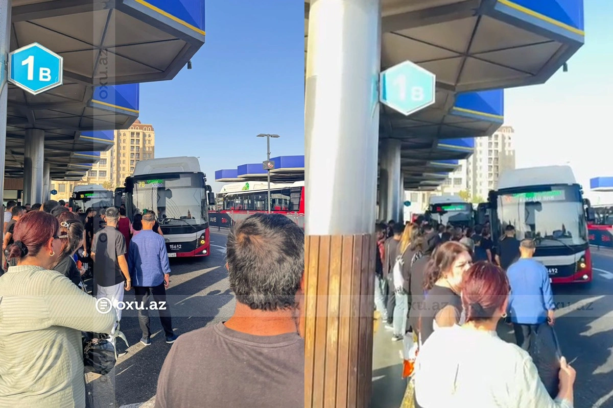 Bakıda sürücü avtobusu idarə etməkdən niyə imtina edib? - FOTO/VİDEO